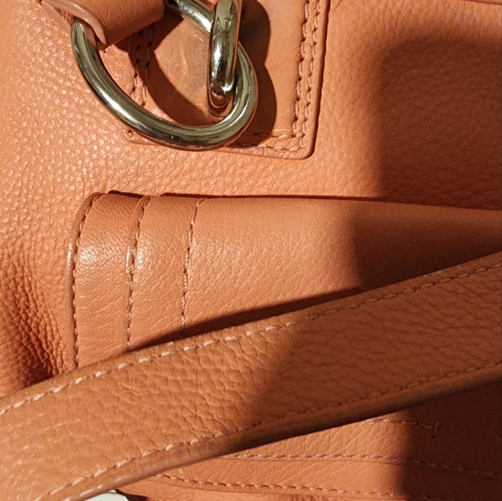 Coach Vintage Penelope Coral Peach Orange Leather Tote Bag - Picture 6 of 16